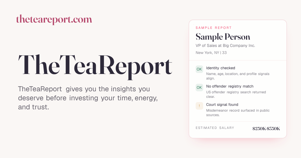 TheTeaReport — Dating background report